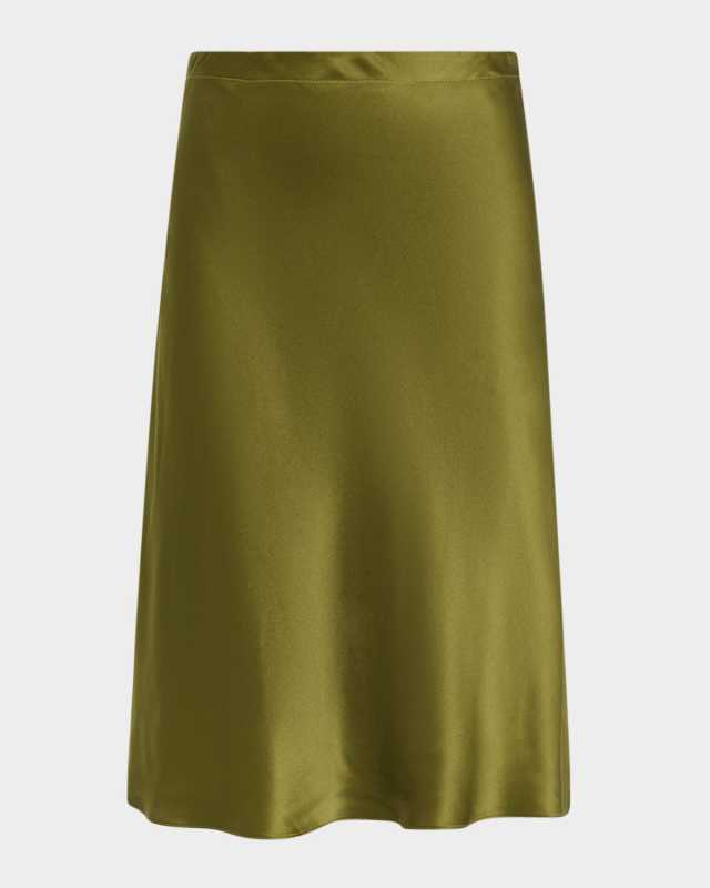 Bias Silk Midi Skirt